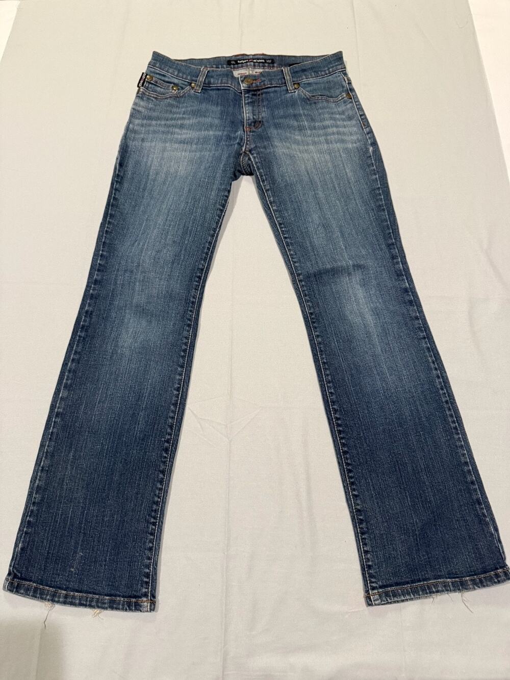 DKNY Downtown Brooklyn Jeans Womens M Y2K Low Rise Bootcut Embroidered